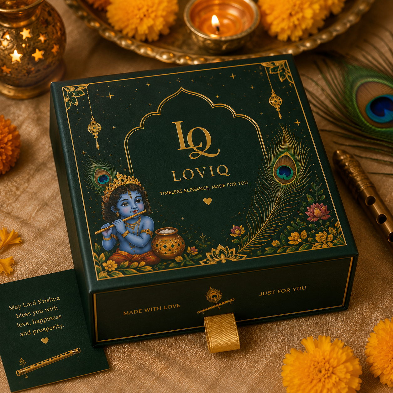 Emerald Peacock Jhumka | Janmashtami Special